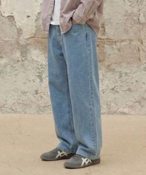 와이드 데님 팬츠 [미디엄 블루]