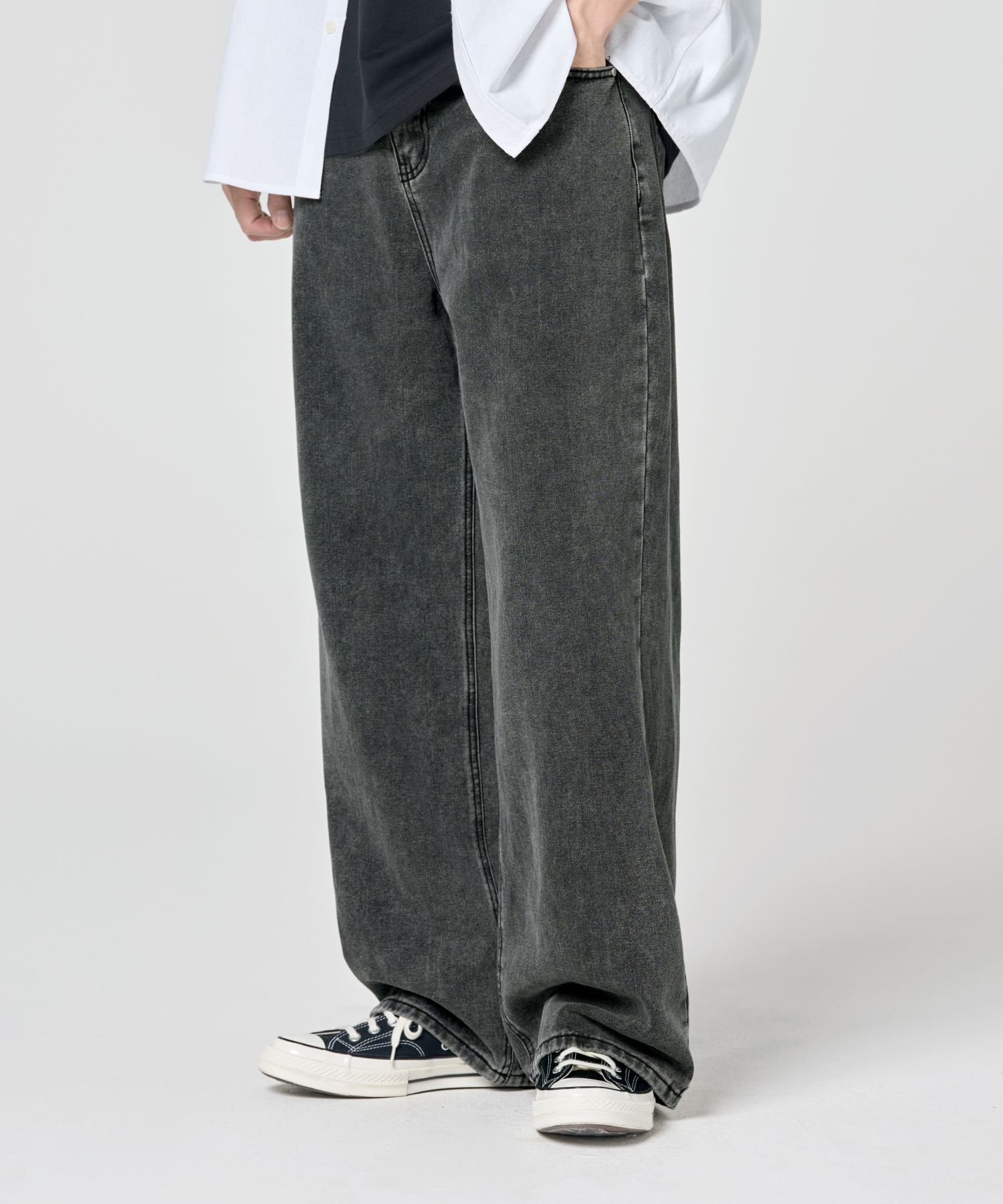MUSINSA | AGOD Wide Denim Pants [Gray]