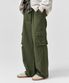 와이드 빅포켓 코튼 카고 밴딩 팬츠 [카키]