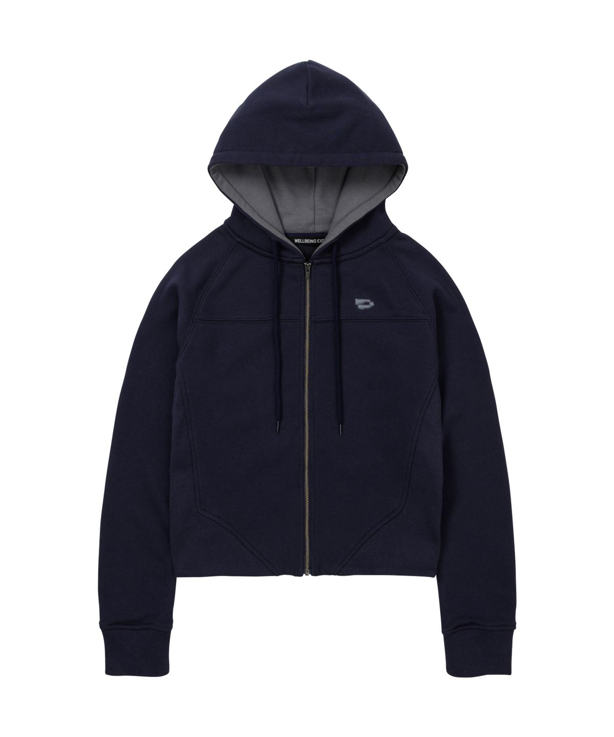 웰빙익스프레스(WELLBEING EXPRESS) Fitted Crop Zip Up Navy