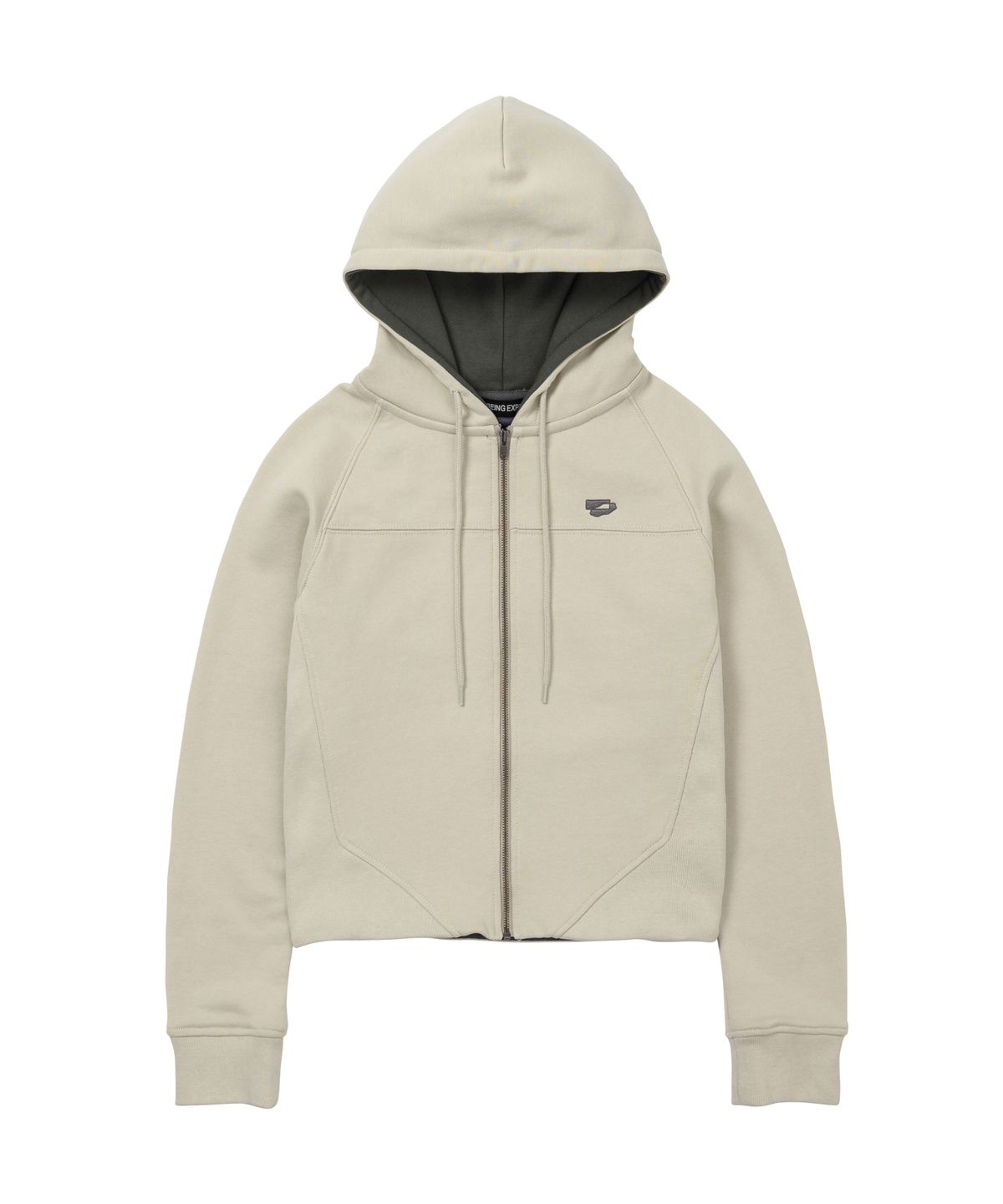 웰빙익스프레스(WELLBEING EXPRESS) Fitted Crop Zip Up Beige