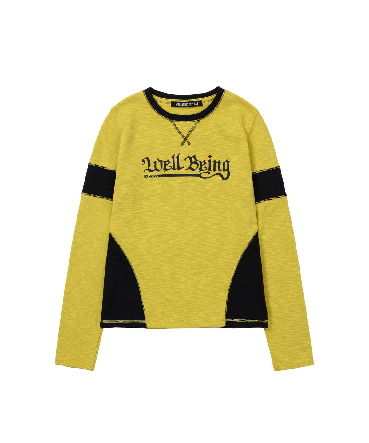 웰빙익스프레스(WELLBEING EXPRESS) Melange Color Block Top Yellow