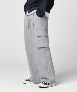 원턱 카고 스웨트 팬츠 [그레이]