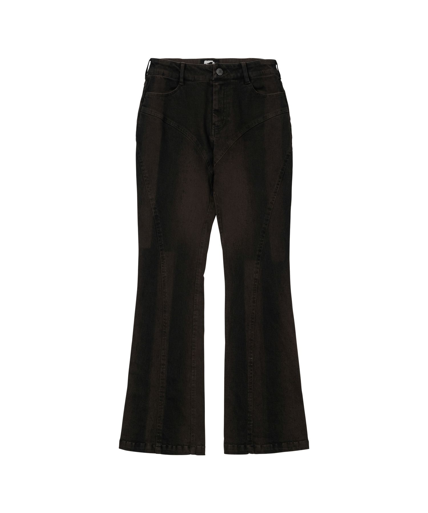 MUSINSA | WELLBEING EXPRESS Spray Washed Line Pants Brown