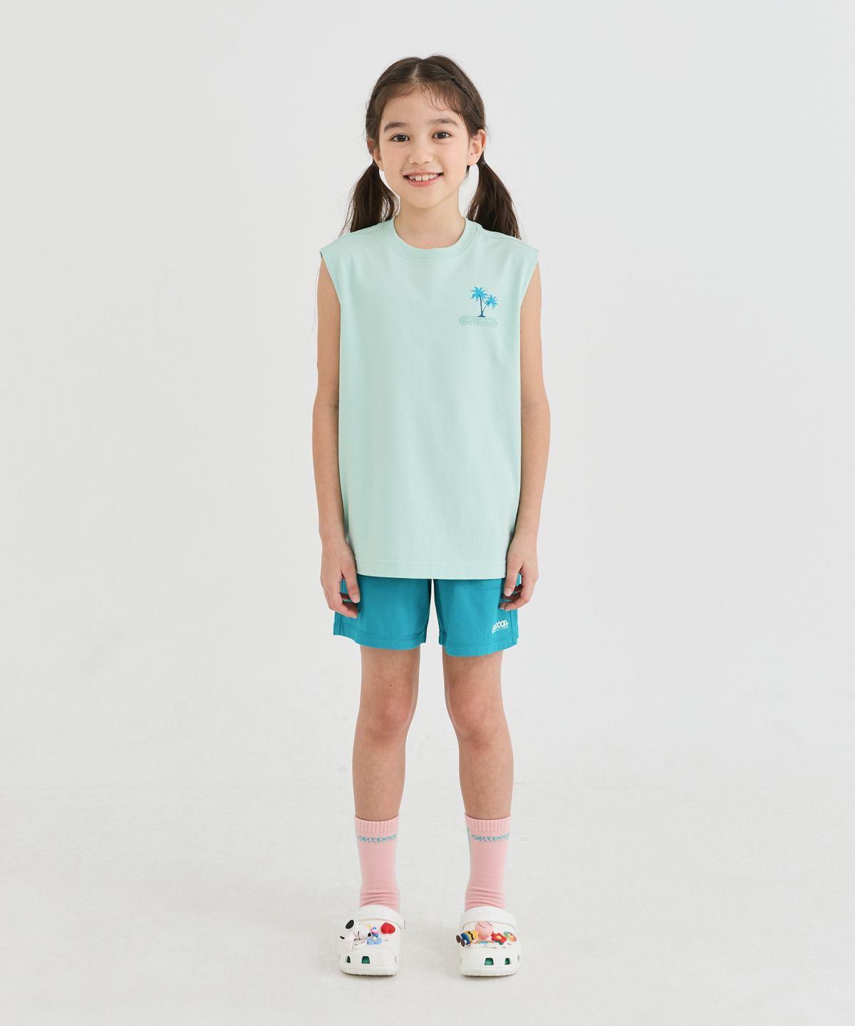 아웃도어 프로덕츠 키즈(OUTDOOR PRODUCTS KIDS) 그래픽 민소매 + 쇼츠 셋업 (민트) 658707_MT