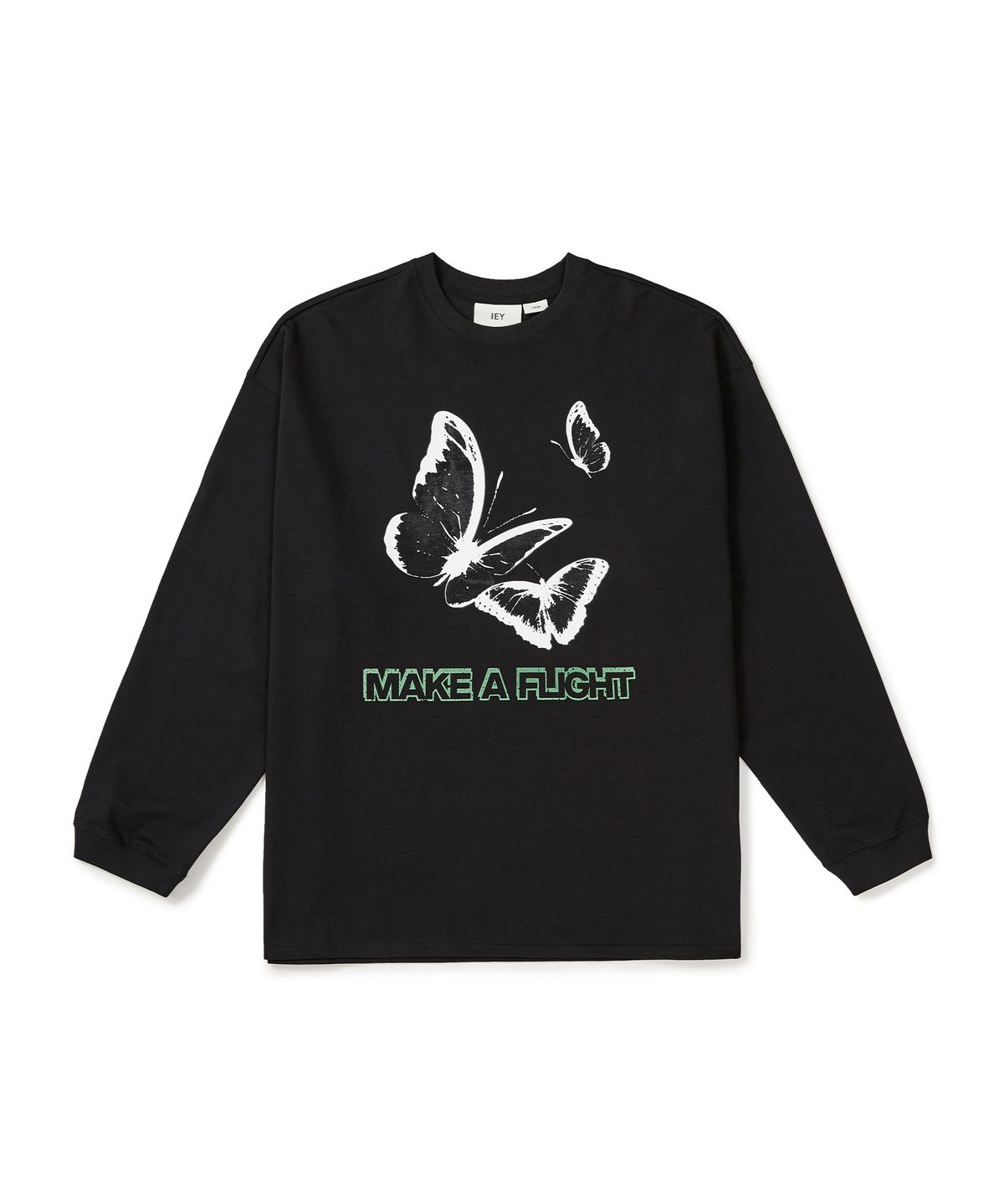 이에이(IEY) BUTTERFLY OVER LONG SLEEVE T-SHIRT Black