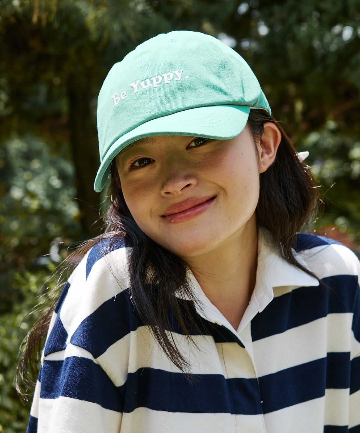 엽페(YUPPE) Y RIBBON BALL CAP_GREEN