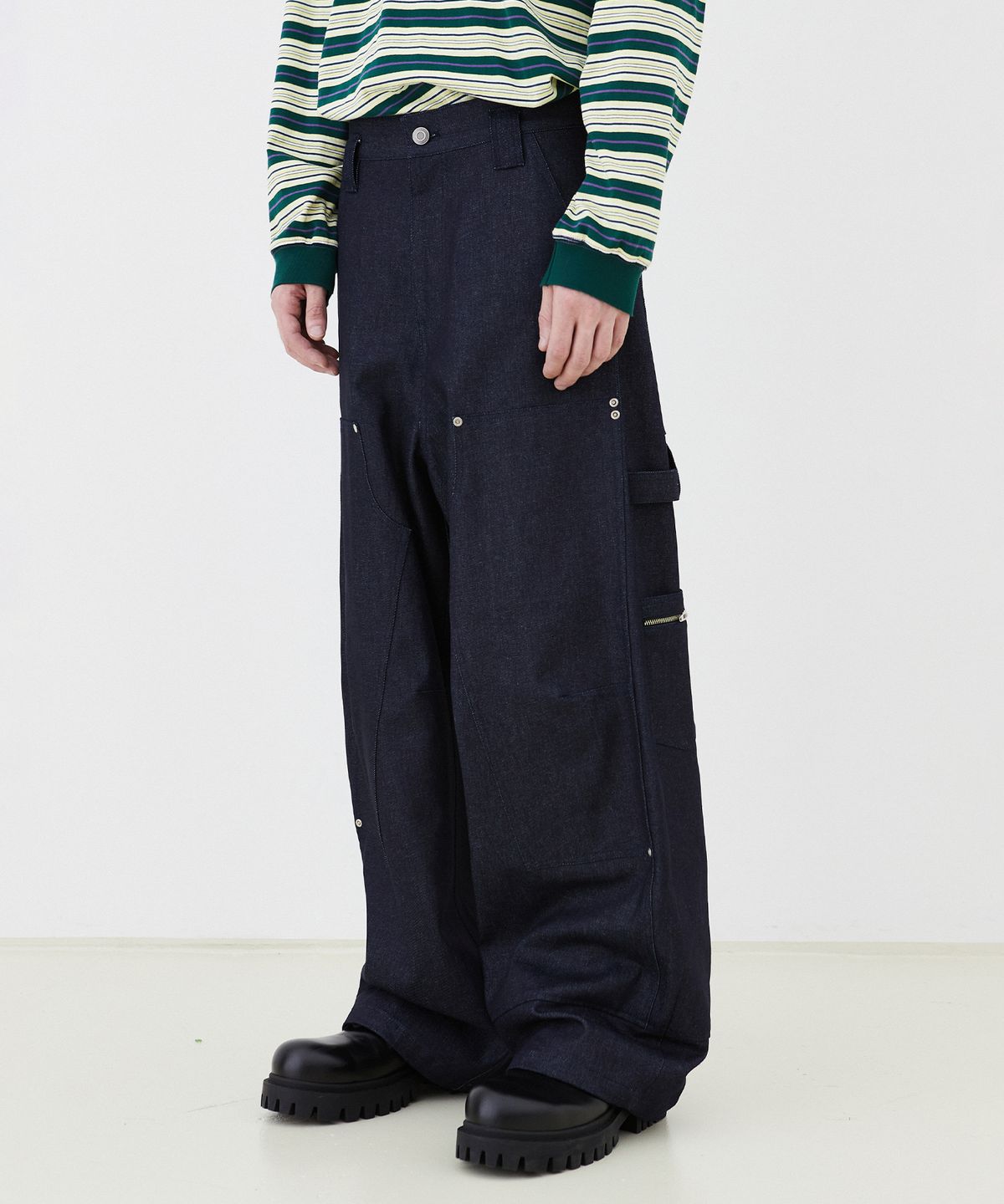 이에이(IEY) NU-MAC CARPENTER PANTS Dark Indigo