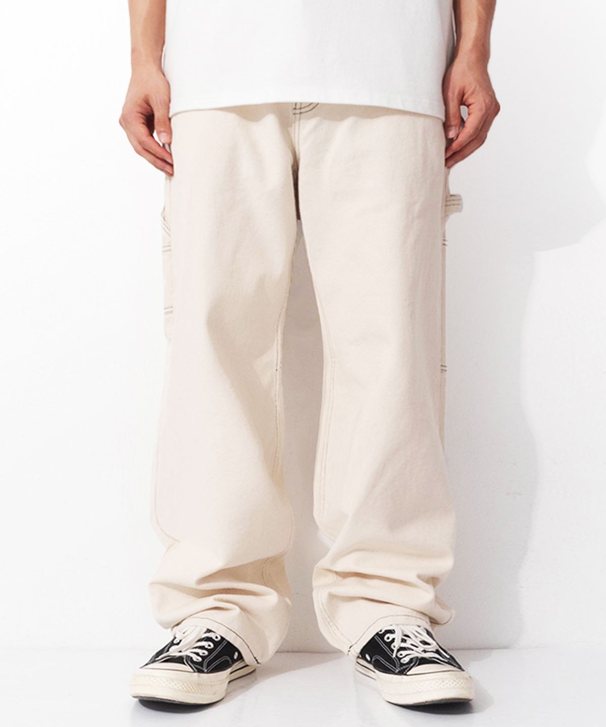 큐티에잇 가먼츠(QT8 GARMENTS) GB Cotton Stitch Carpenter Pant (Oatmeal)