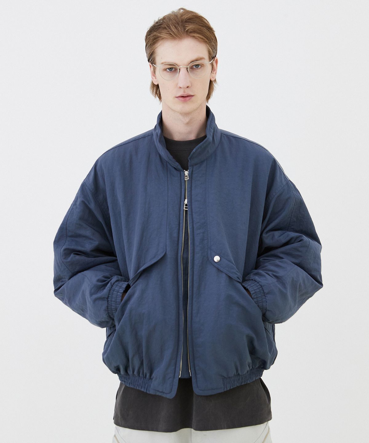 이에이(IEY) WIRE COLLAR OVERSIZED JUMPER Blue