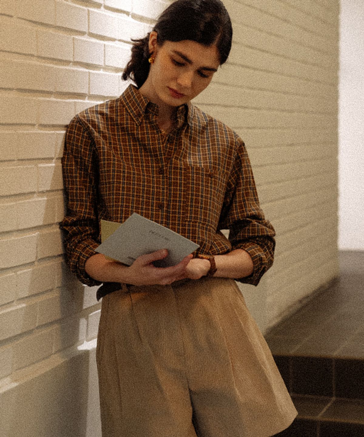 틸아이다이(TILL I DIE) Classic grid check shirt_Brown