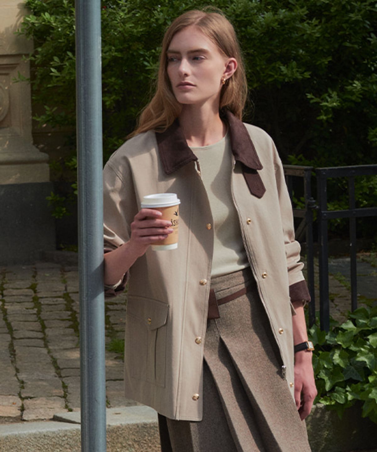 틸아이다이(TILL I DIE) Coloring collar point utility jacket_Beige