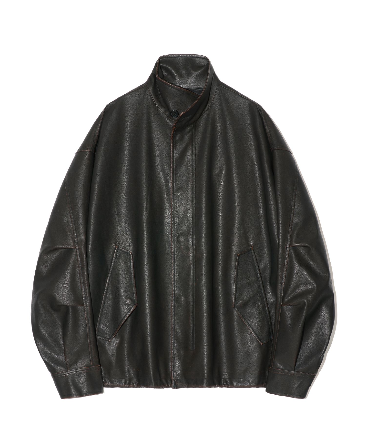 MUSINSA | PARTIMENTO [Vegan Leather] Field Jacket Vintage Brown