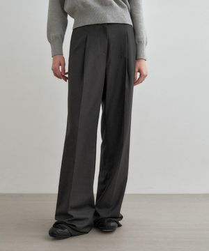 원턱 와이드 슬랙스 차콜 MDPT025CHARCOAL