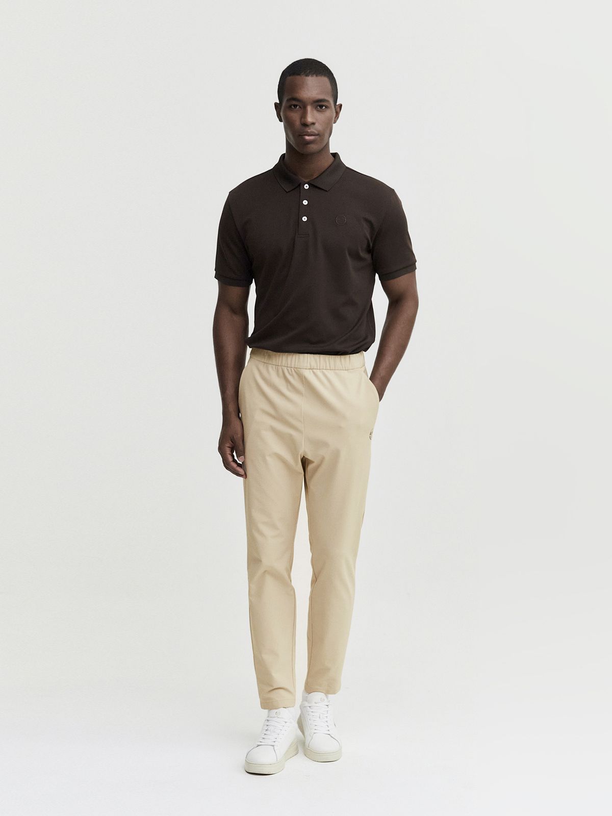 세르지오 타키니(SERGIO TACCHINI) M 고트 우븐 테이퍼드 팬츠 (Beige)