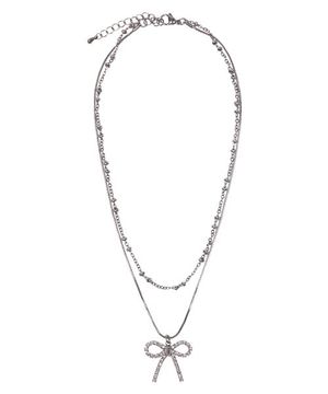 CH RIBBON NECKLACE(SILVER)