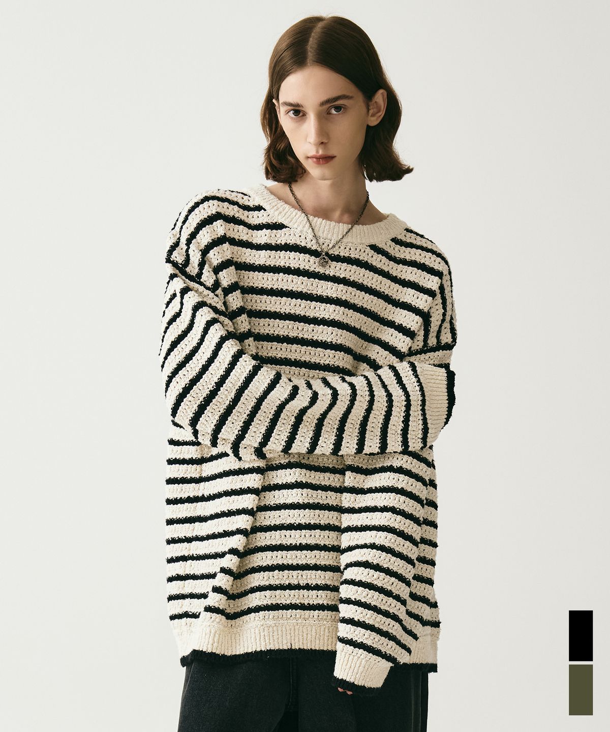 어반드레스(AVANDRESS) Didier Stripe Overfit Knit - 2COL