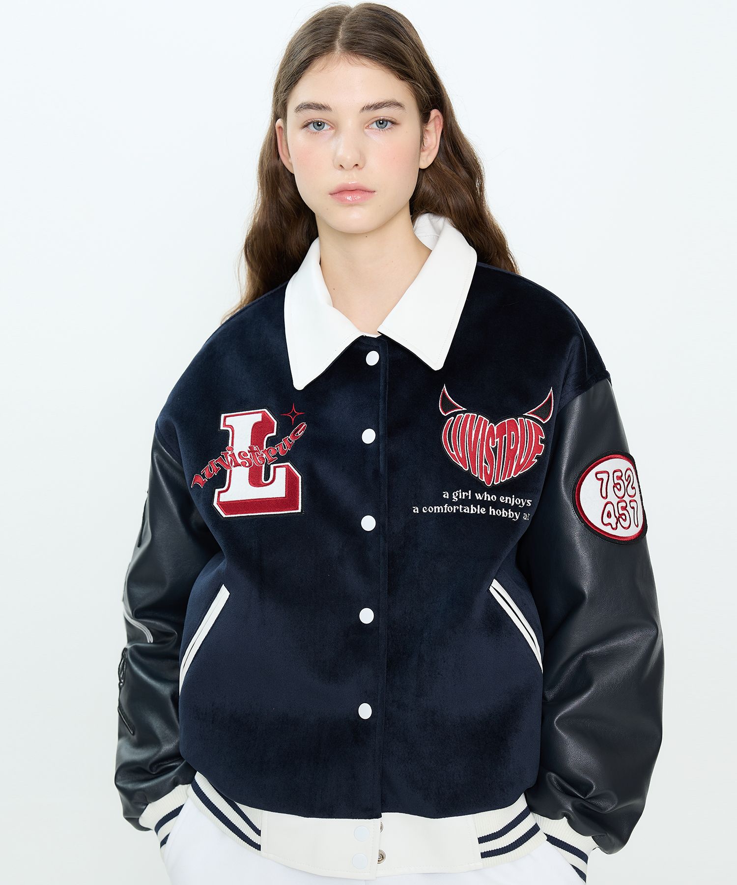 ジャケット LUV IS TRUE MZ LVT VARSITY JACKET 4BMS051 LUV IS TRUE MZ LVT VARSITY JACKET 4BMS051