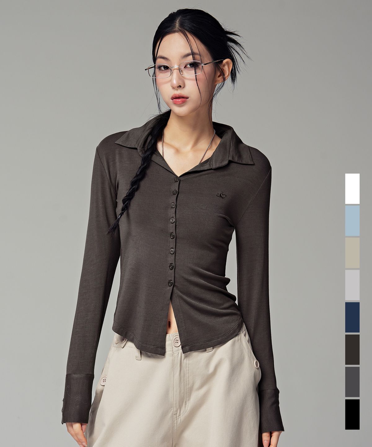 어반드레스(AVANDRESS) Sopy Collar Long-sleeve - 8COL