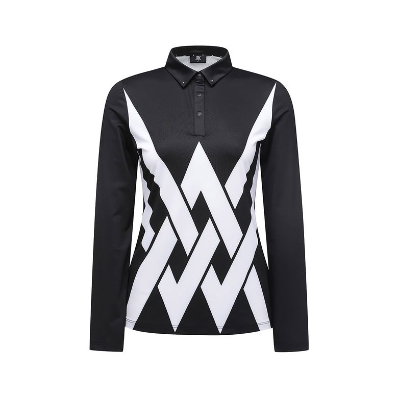 W COLLARED FRONT SIGNATURE LOGO L/TS