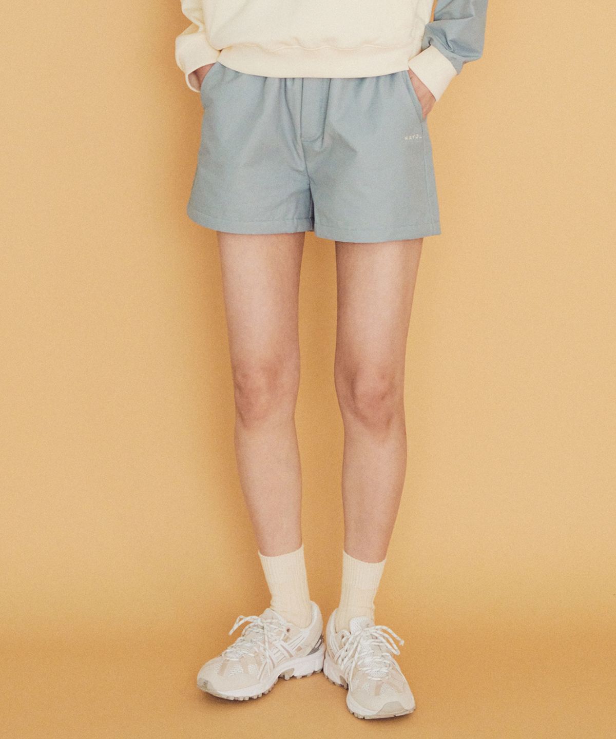 마욜(MAYOL) 배색 라운지 쇼츠_더스티 블루