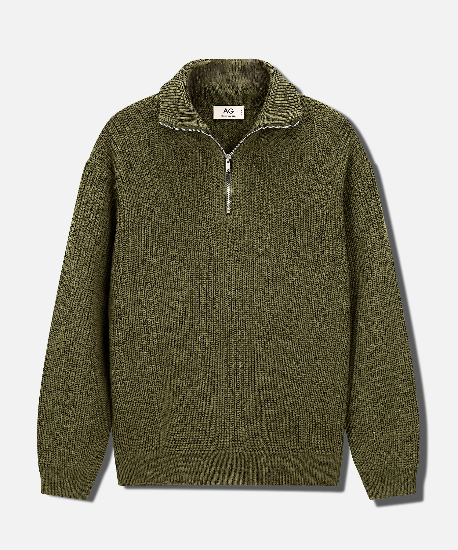 【MODERNIF】Hachi loose fit collar knit MUSINSA | AGOD Half Zip Up Collar Neck Hachi Knit [Khaki]