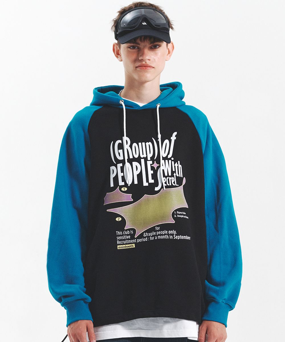 ★MAINBOOTH★Glitch Hood T-shirt(TEAL BLUE)★正規品/直送料込 ☆MAINBOOTH☆Glitch Hood T-shirt(TEAL BLUE)☆正規品/直送料込