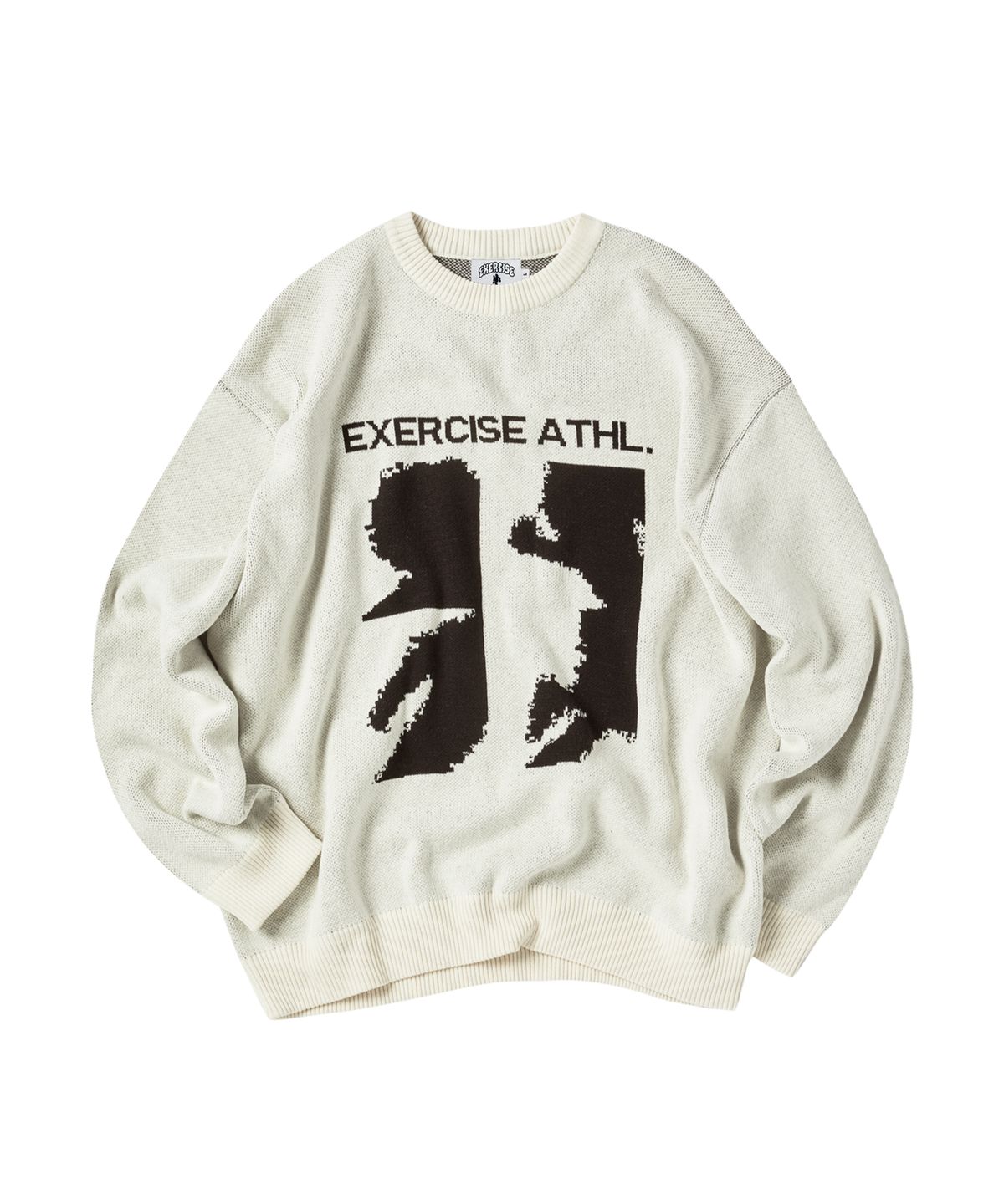 엑서사이즈(EXERCISE) RUNNER PUZZLE PIECE JACQUARD KNIT_IVORY