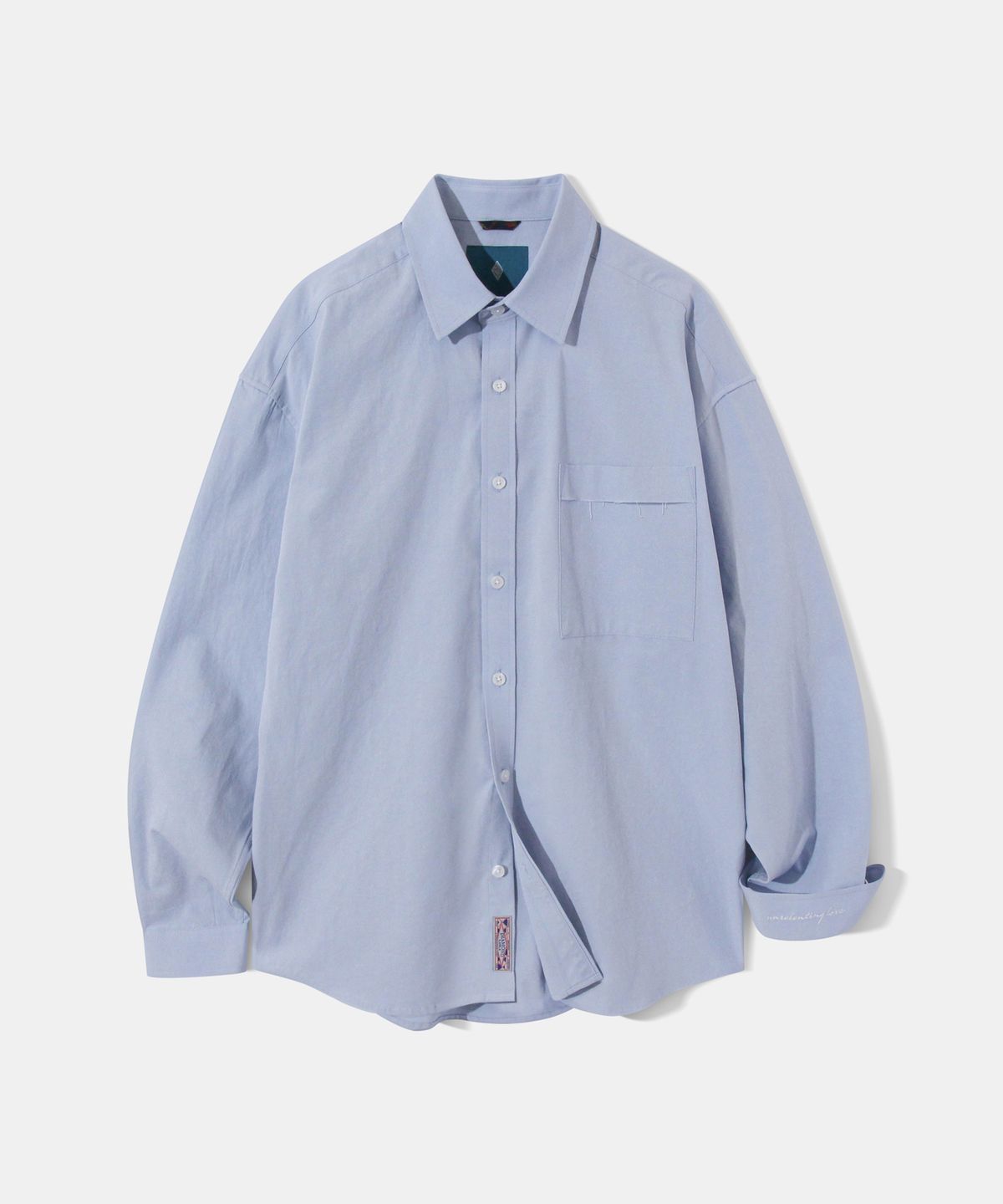 다이아몬드 레이라(DIAMOND LAYLA) Unrelenting Cut Pocket Semi Oversized Fit Shirt S131 - Sky Blue