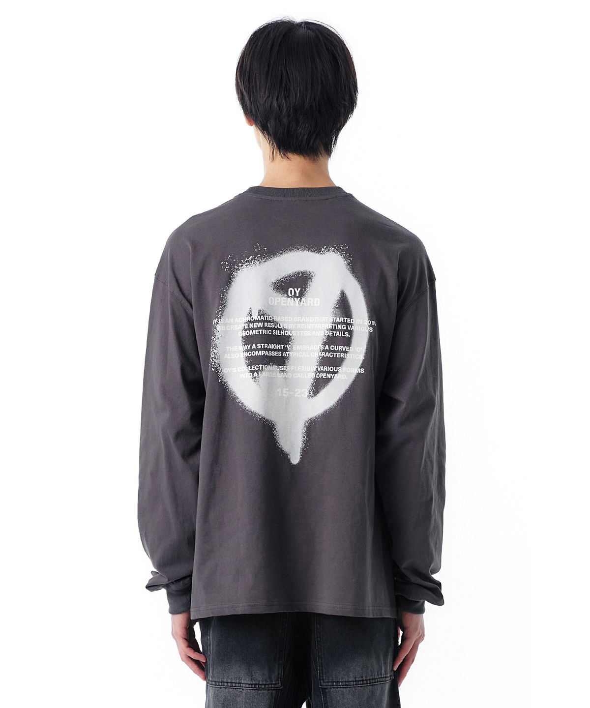 오픈야드(오와이)(OPENYARD(OY)) SPREAD LOGO LONG SLEEVE-DUST GREY