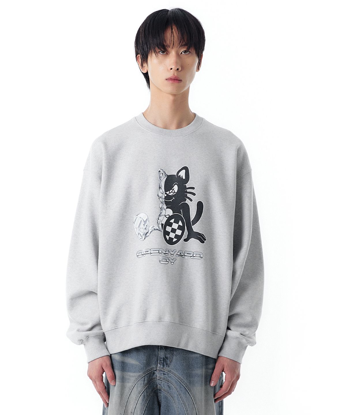 오픈야드(오와이)(OPENYARD(OY)) MACHINE BLACK CAT MTM-GREY