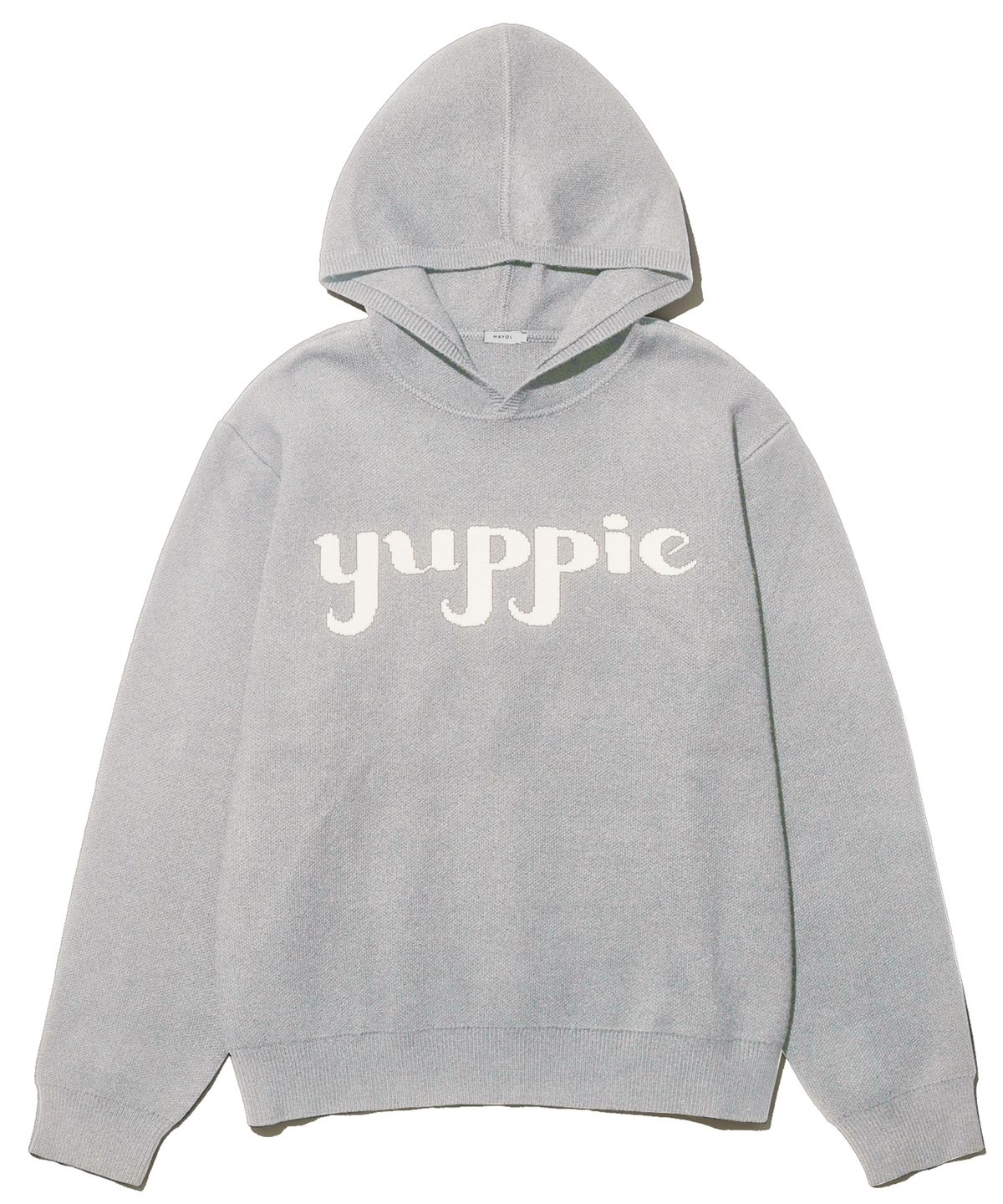 마욜(MAYOL) 여성 yuppie 니트 후드 풀오버_멜란지 그레이
