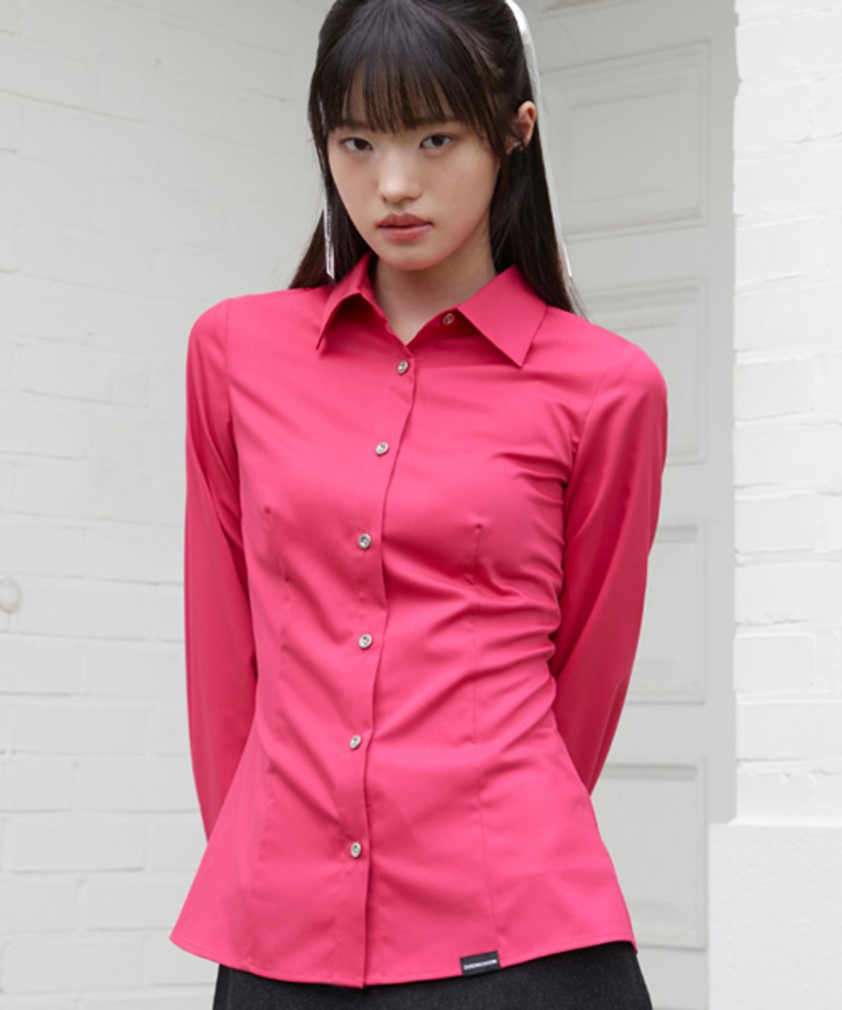 지제뮤지엄(ZIZEMUSEUM) SLIM LINE CUFFS SHIRTS (PINK)