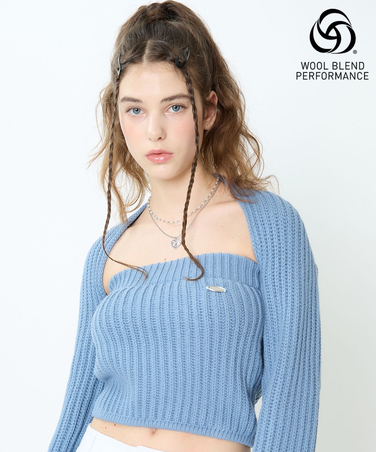 러브이즈트루(LUVISTRUE) WO BOLERO TOP SET(SKY BLUE)