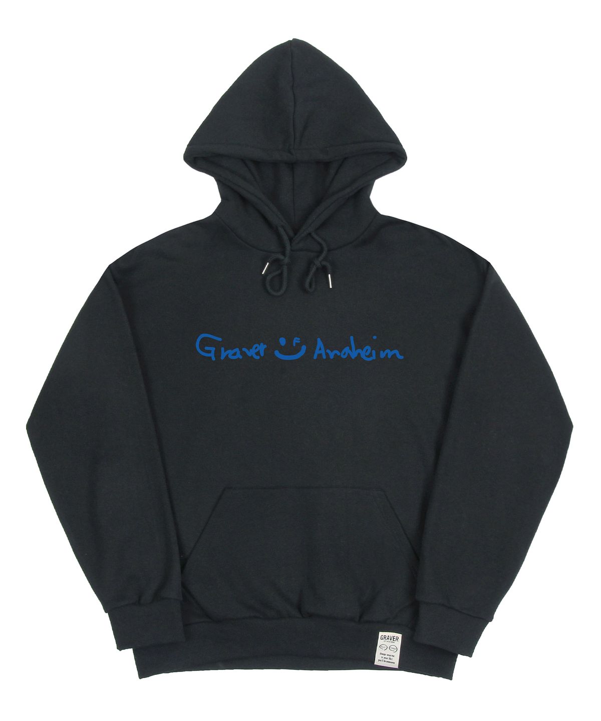 그레이버(GRAVER) [UNISEX]드로잉 로고 드로잉스마일 후드티_차콜