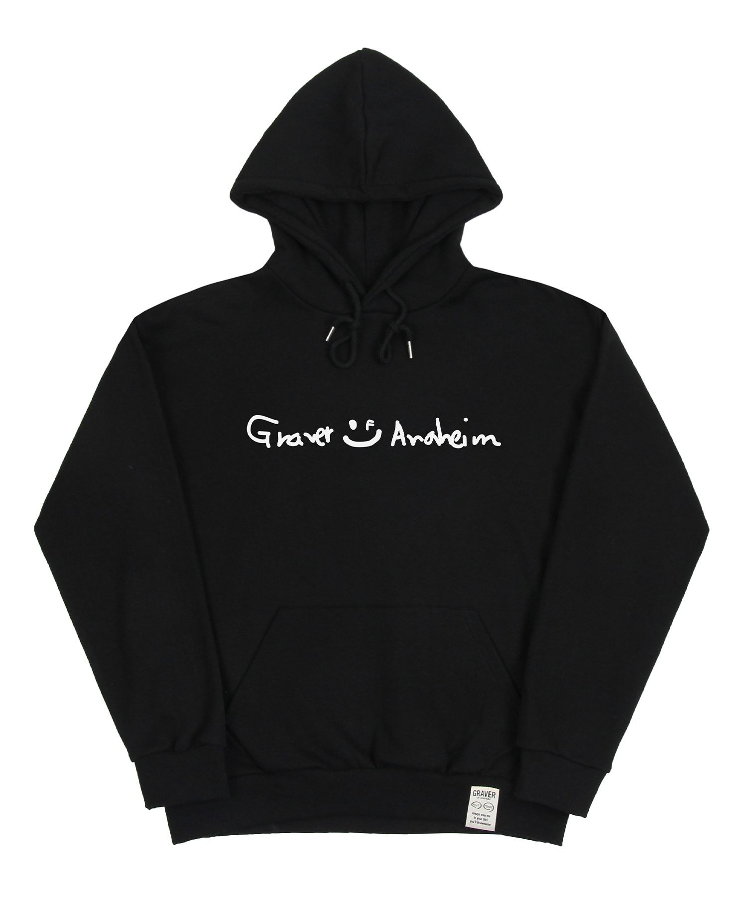 【GRAVER】25SS★ OF Drawing Hoodie Graver of Anaheim Black Unisex Drawing Dot Smiley Face