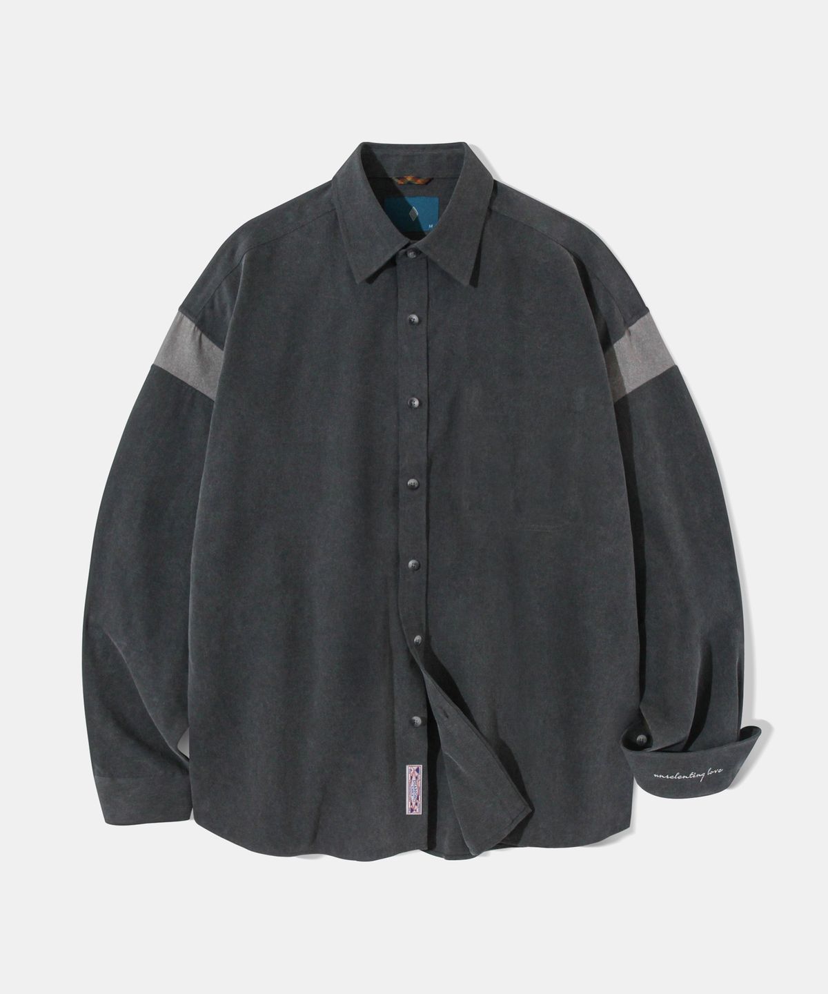다이아몬드 레이라(DIAMOND LAYLA) Shouldering Twill Big Oversized Fit Shirt S132 - Black Denim
