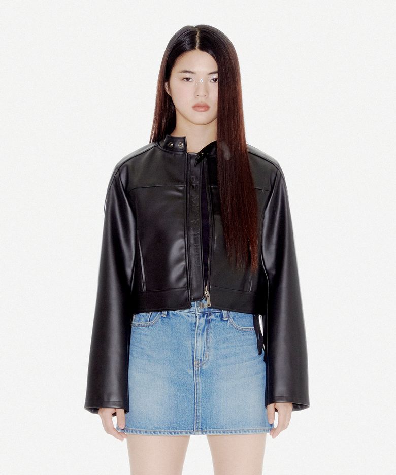 BE MY YOUHEE BIKER JACKET BLACK