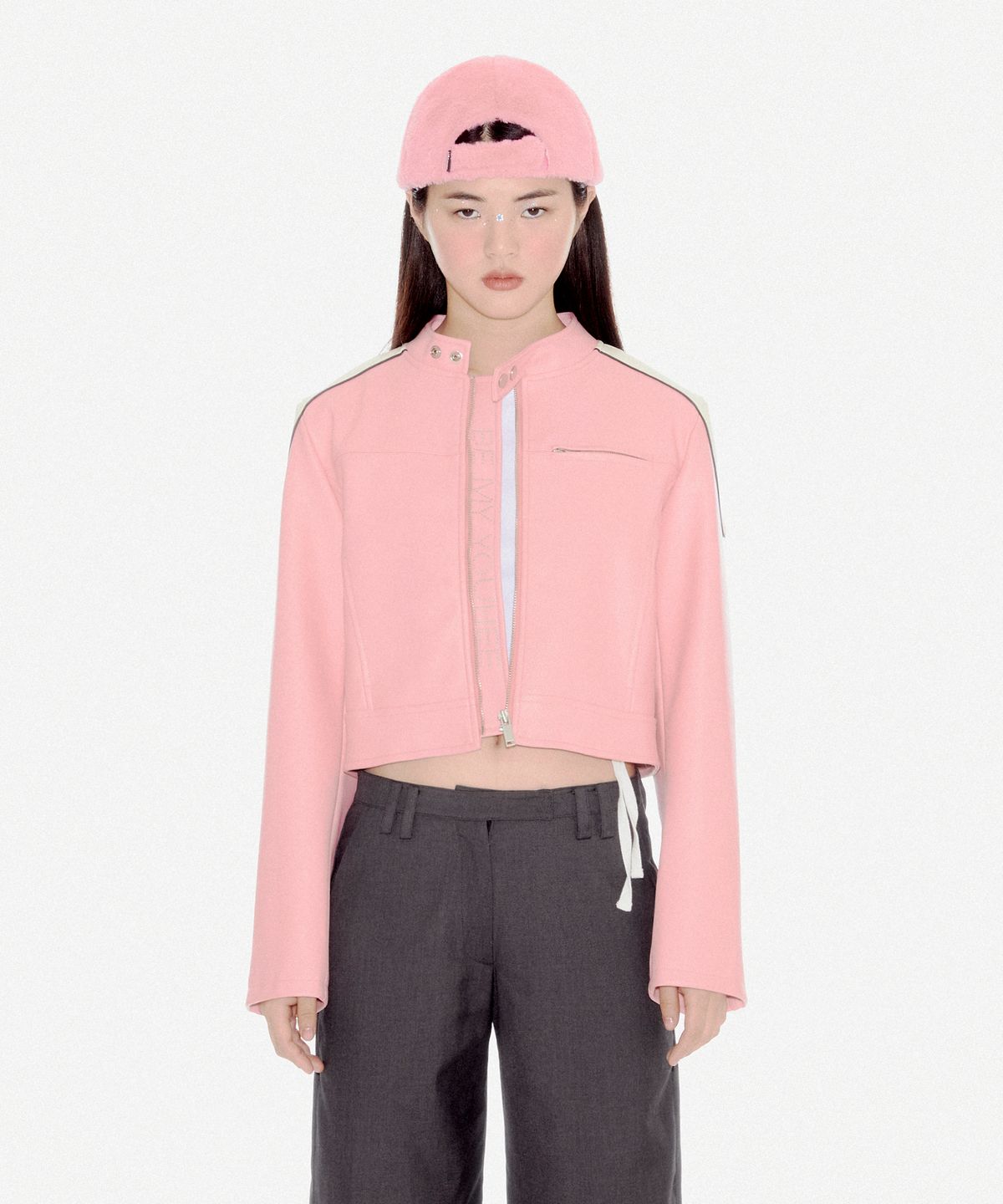 유희(YOUHEE) BE MY YOUHEE BIKER JACKET PINK