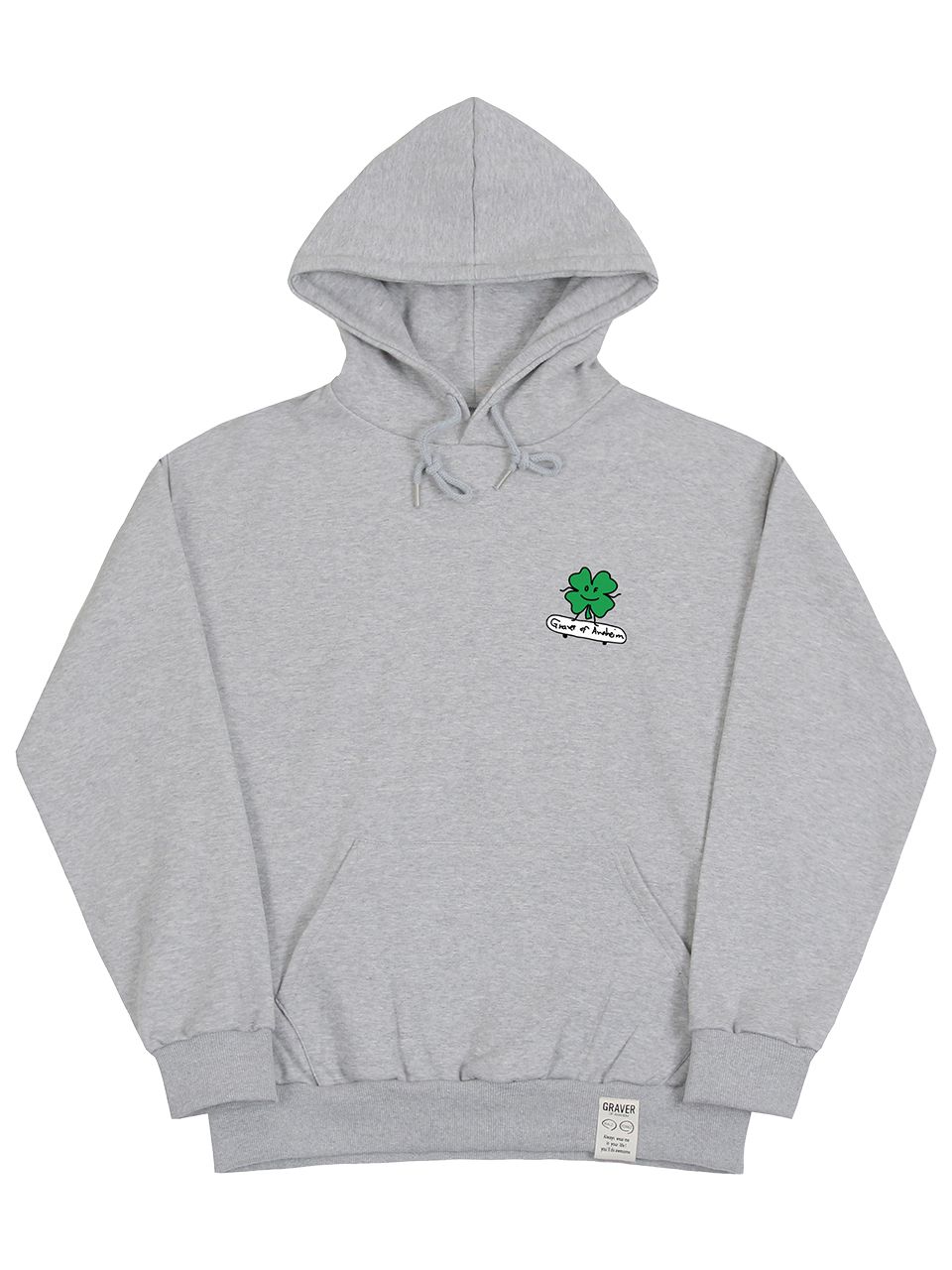 MUSINSA | GRAVER [UNISEX] Clover Board Hoodie_Gray