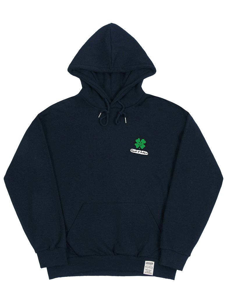 [UNISEX]클로버 보드 후드티_네이비