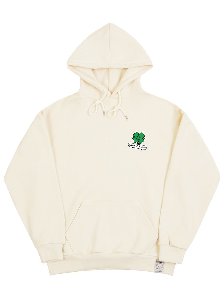 [UNISEX]클로버 보드 후드티_크림