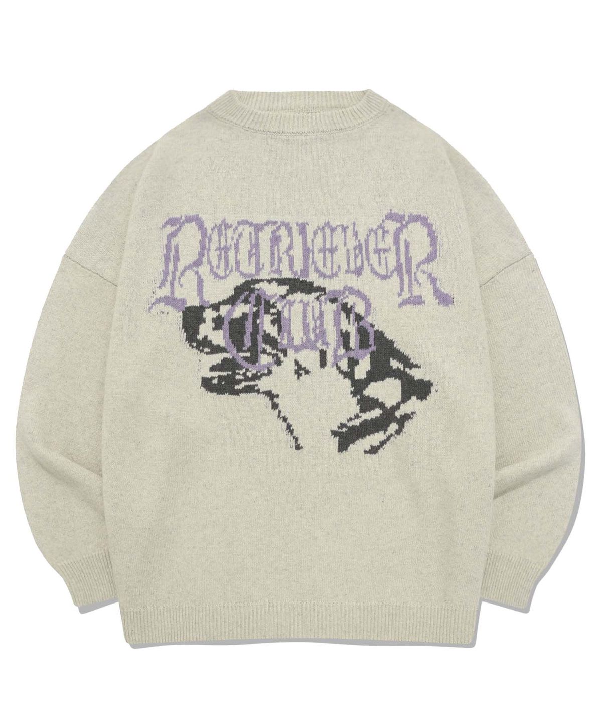 리트리버클럽(RETRIEVER CLUB) OLD LETTERING LOGO KNIT CREWNECK [IVORY]
