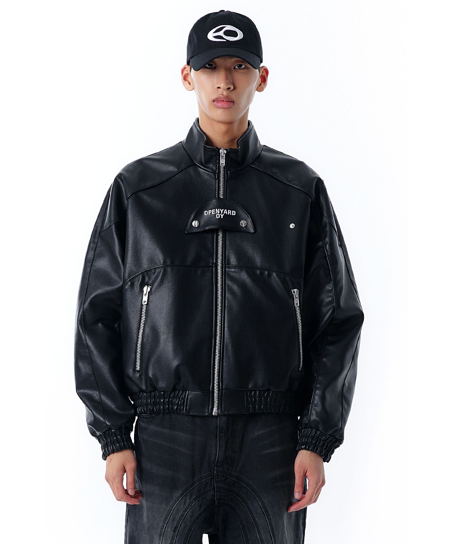 ★OY★BUTTERFLY VEGAN LEATHER JACKET - BLACK★正規品/送料込 OY/オーワイ』 BUTTERFLY VEGAN LEATHER JACKT/蝶ビーガンレザー