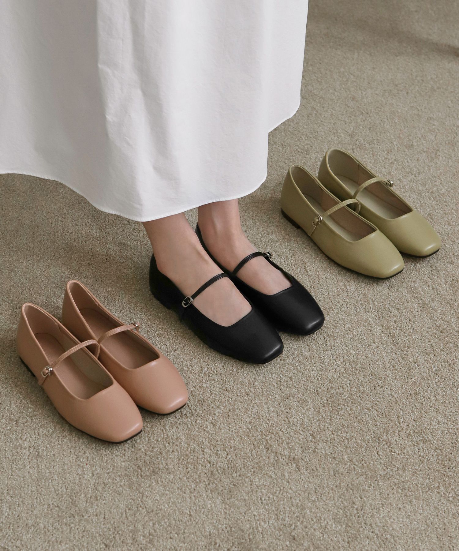 MUSINSA公式 | SAPPUN Nhibre メリージェーン フラットシューズ (1cm)