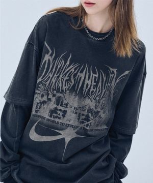 VISIONARY 레이어드 피그먼트 롱슬리브 스모크블랙