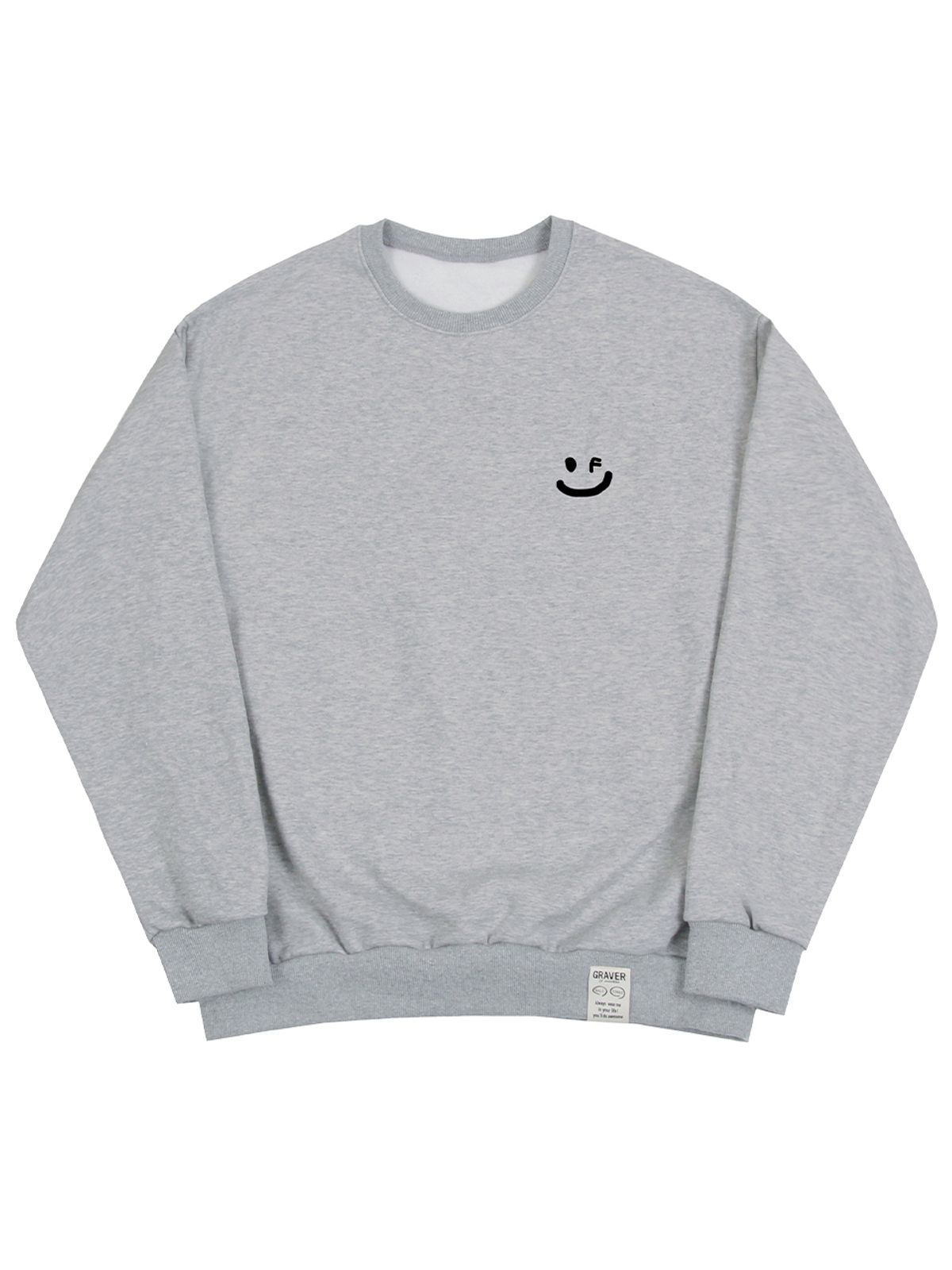 그레이버(GRAVER) [UNISEX]스몰 드로잉스마일 맨투맨_그레이