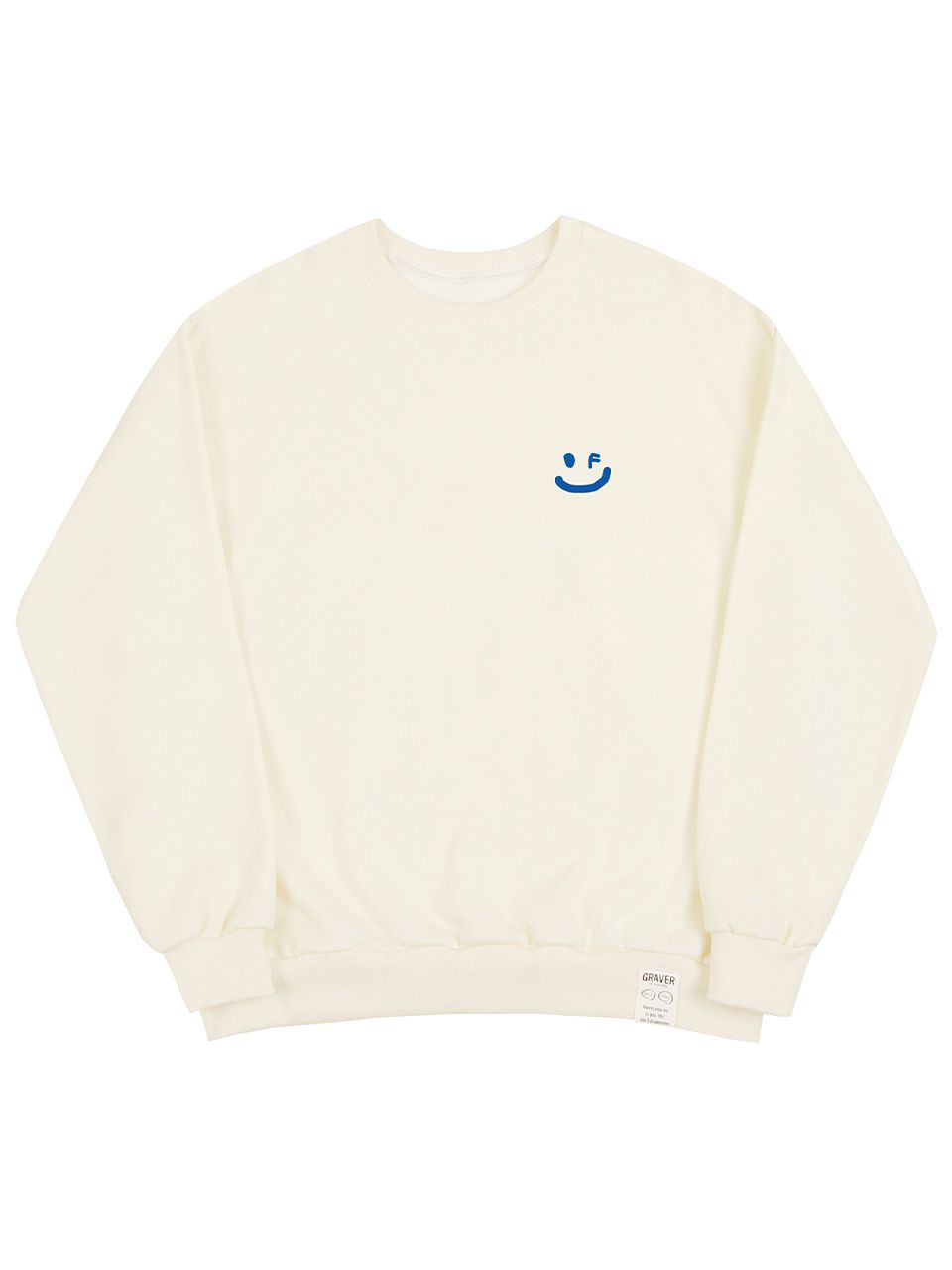 【GRAVER】24SS★ Small Tape Dot Smile Sweatshirt Designer fashion, Seoul-fully created | W Concept