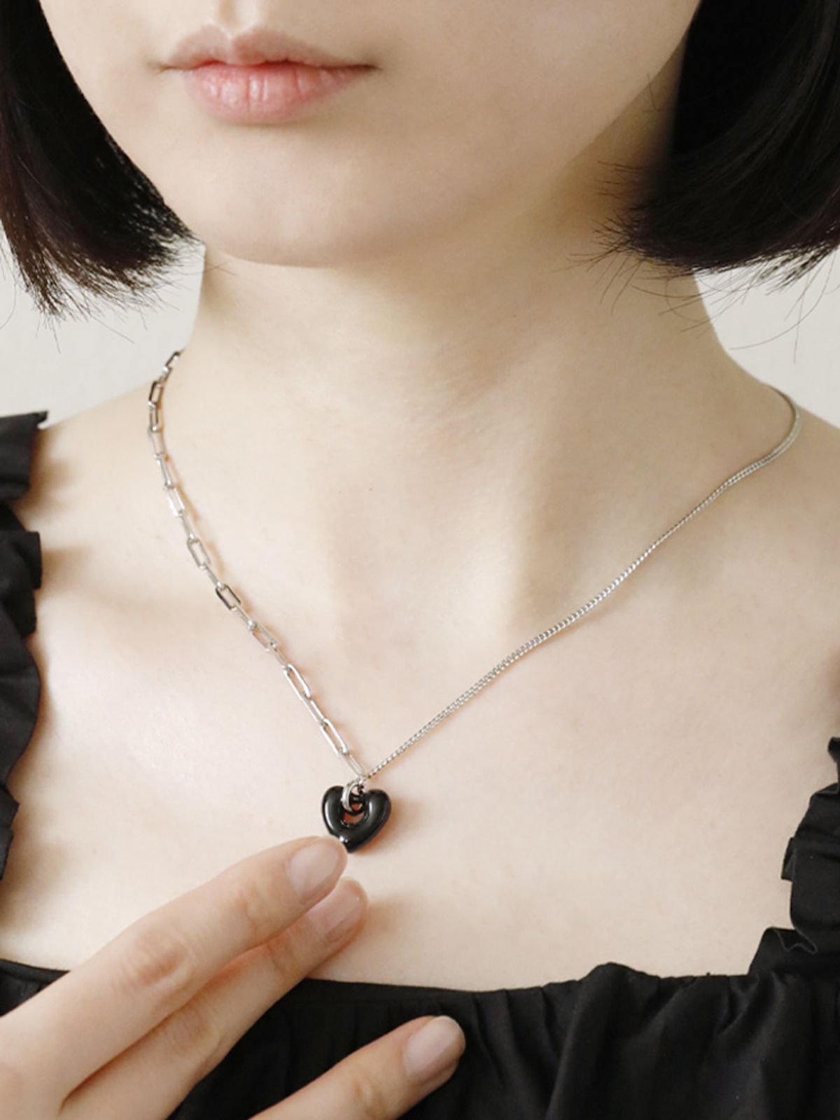 소수(SOSOO) Chain Heart collabo Necklace 체인 하트 콜라보 목걸이