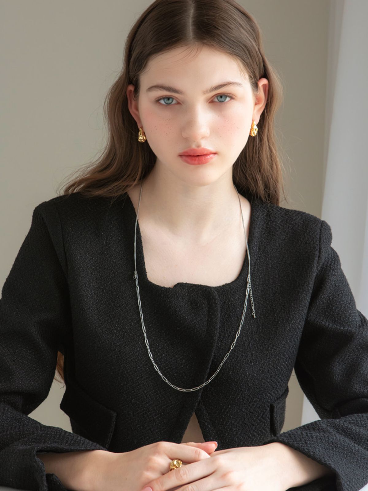 소수(SOSOO) Two Line Layerd Necklace 투 라인 레이어드 목걸이